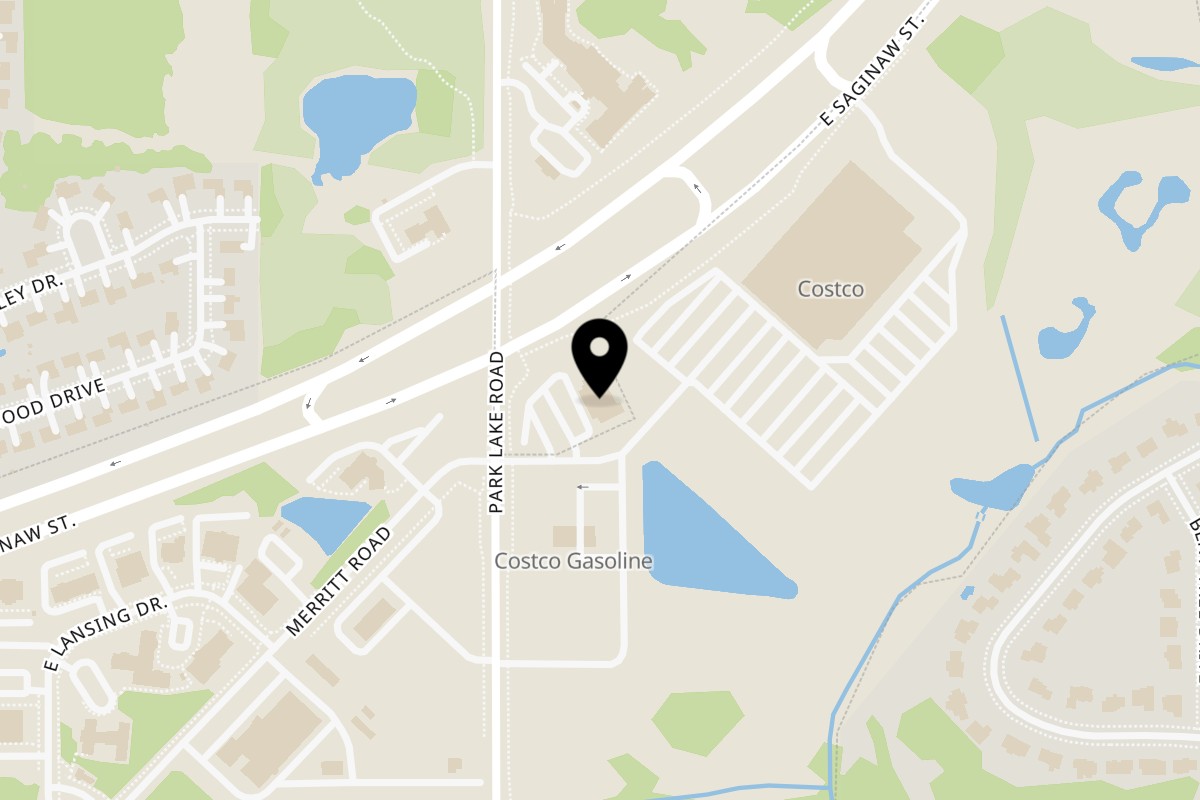 Map showing the location of Fiesta Charra East Lansing on 5900 Park Lake Rd in East Lansing